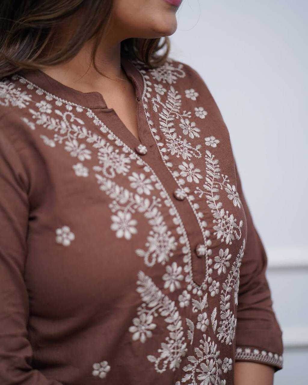 Reyon Cotton Embroidered Kurti - MYLUXURY LANE ENTERPRISE
